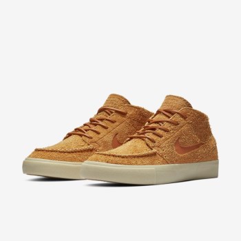 Nike SB Zoom Stefan Janoski Mid Crafted - Férfi Deszkás Cipő - Narancssárga/Arany/Piros/Narancssárga